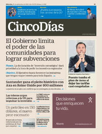 Portada Cinco Días 2026-09-16