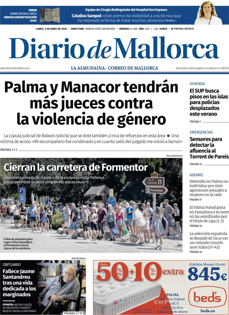 Portada El Periódico Aragón 2025-06-02