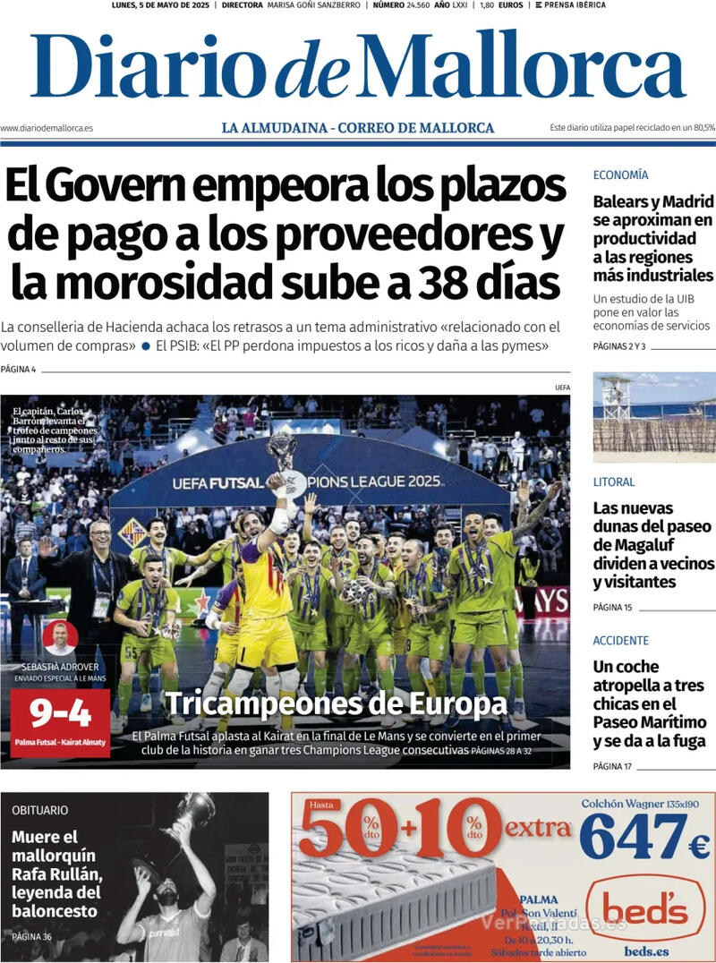 Portada El Periódico Aragón 2025-05-05