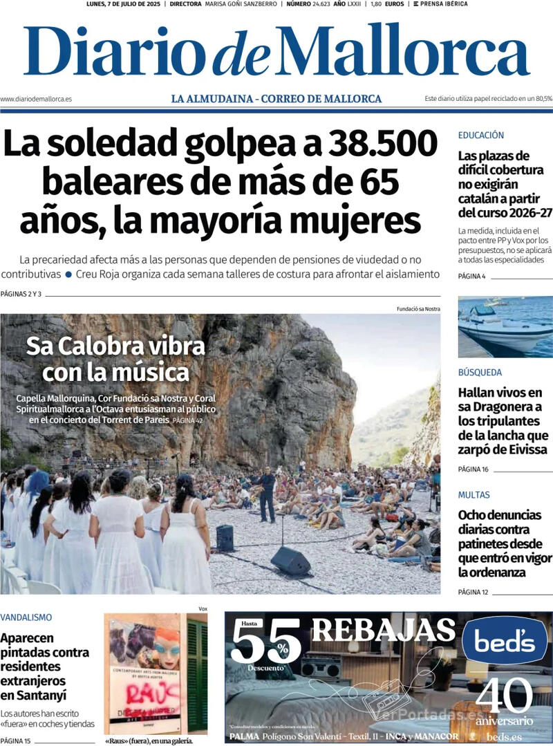 Portada El Periódico Aragón 2025-07-07