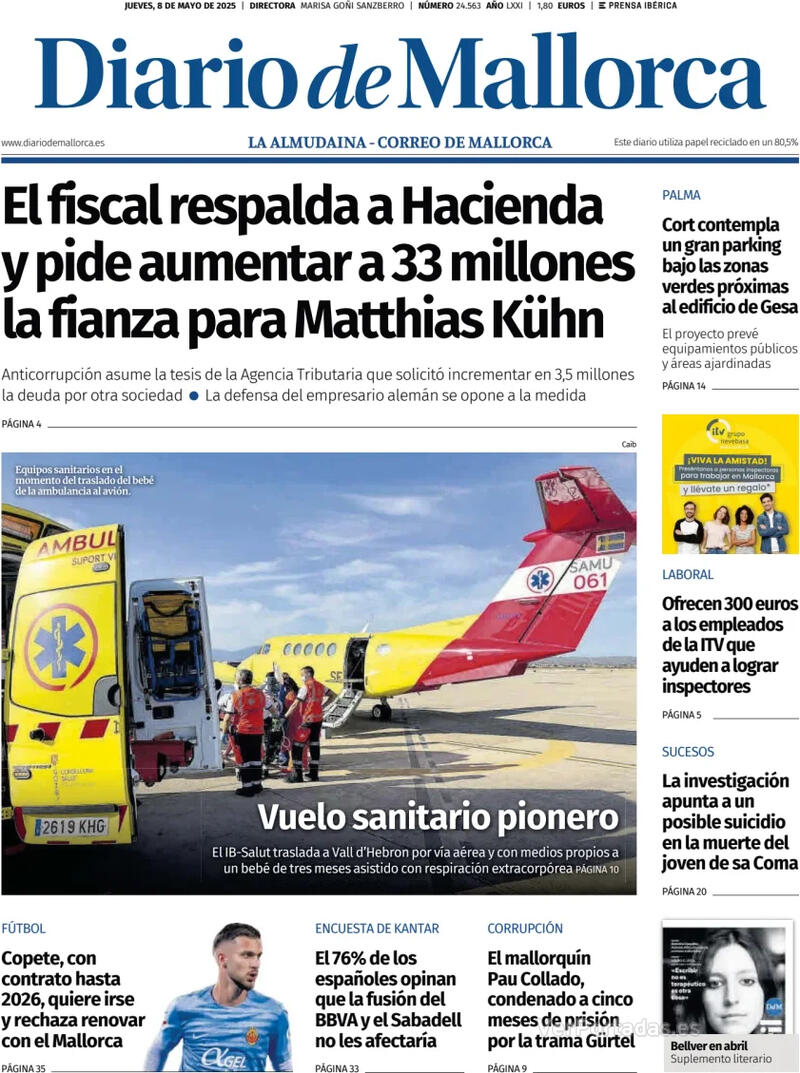 Portada El Periódico Aragón 2025-05-08