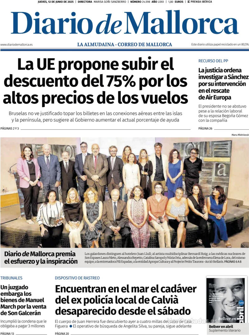 Portada El Periódico Aragón 2025-06-12
