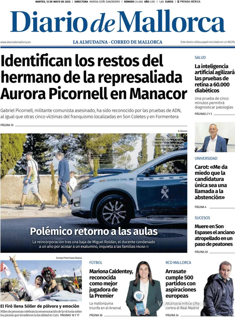 Portada El Periódico Aragón 2025-05-13
