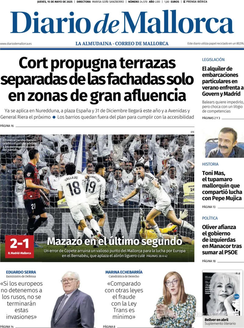 Portada El Periódico Aragón 2025-05-15