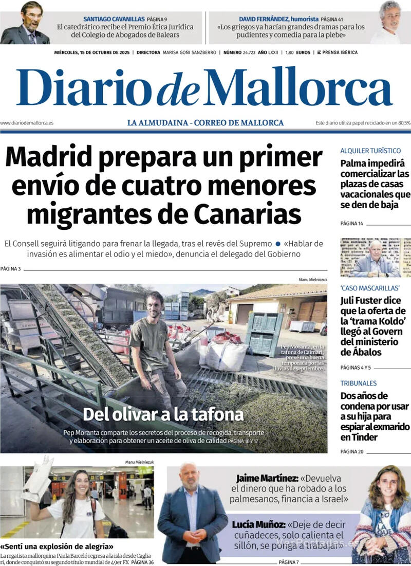 Portada El Periódico Aragón 2025-10-15