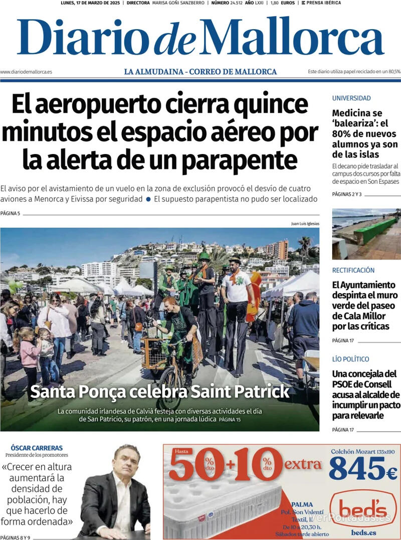 Portada El Periódico Aragón 2025-03-17