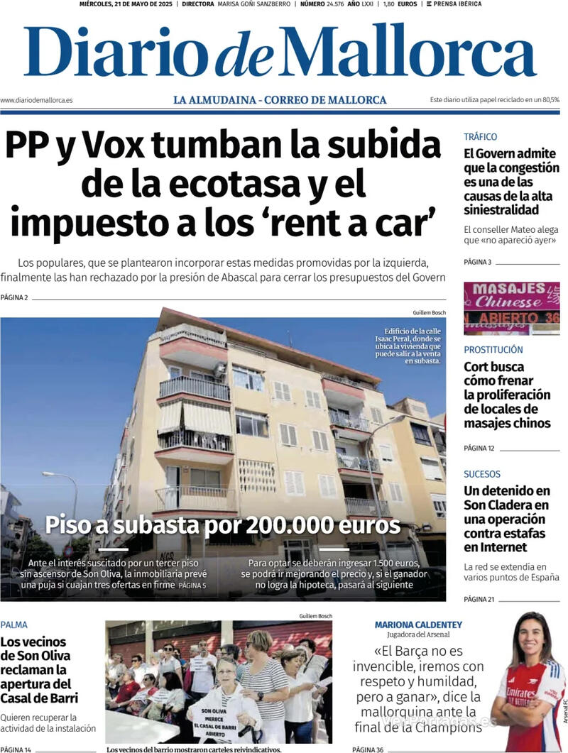Portada El Periódico Aragón 2025-05-21