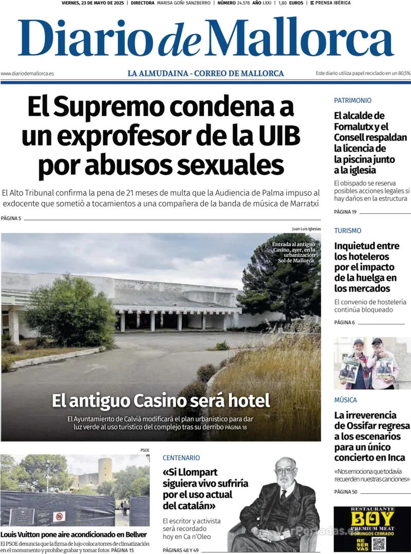 Portada El Periódico Aragón 2025-05-23