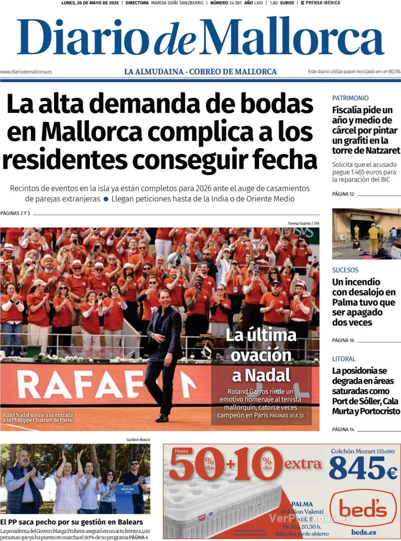 Portada El Periódico Aragón 2025-05-26