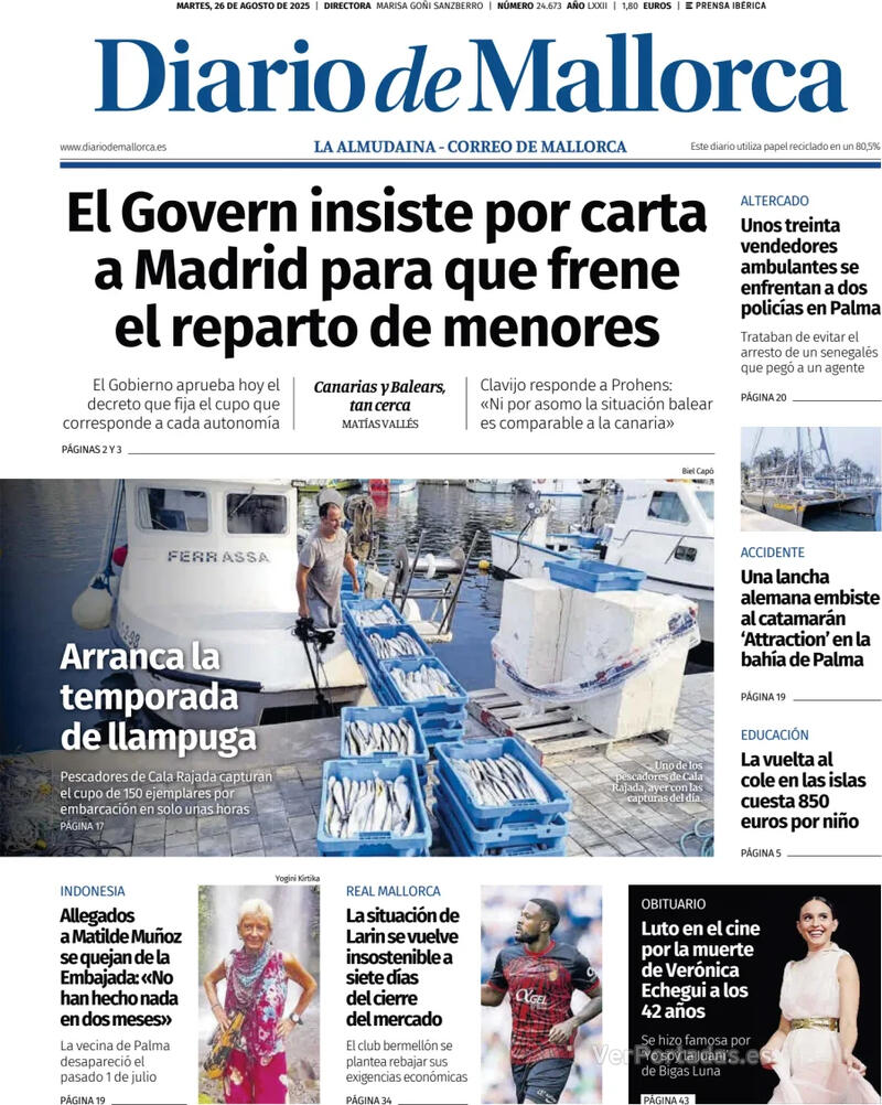 Portada El Periódico Aragón 2025-08-26