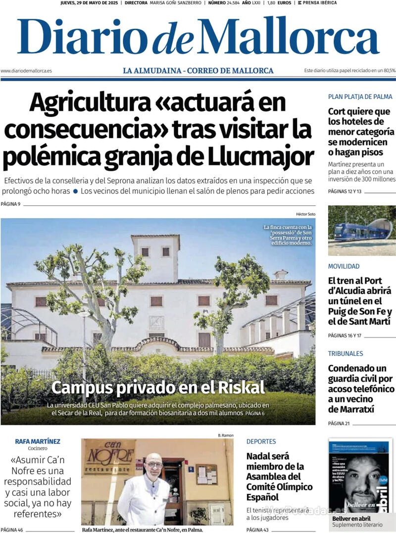 Portada El Periódico Aragón 2025-05-29
