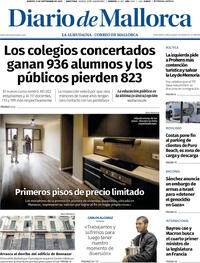 Portada Diario de Mallorca 2025-09-09