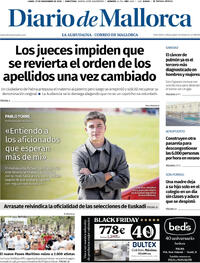 Portada Diario de Mallorca 2025-11-17