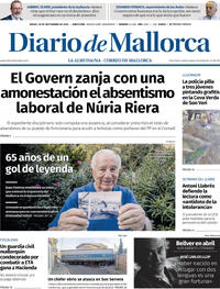 Portada Diario de Mallorca 2025-09-18