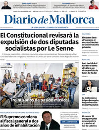 Portada periódico Diario de Mallorca