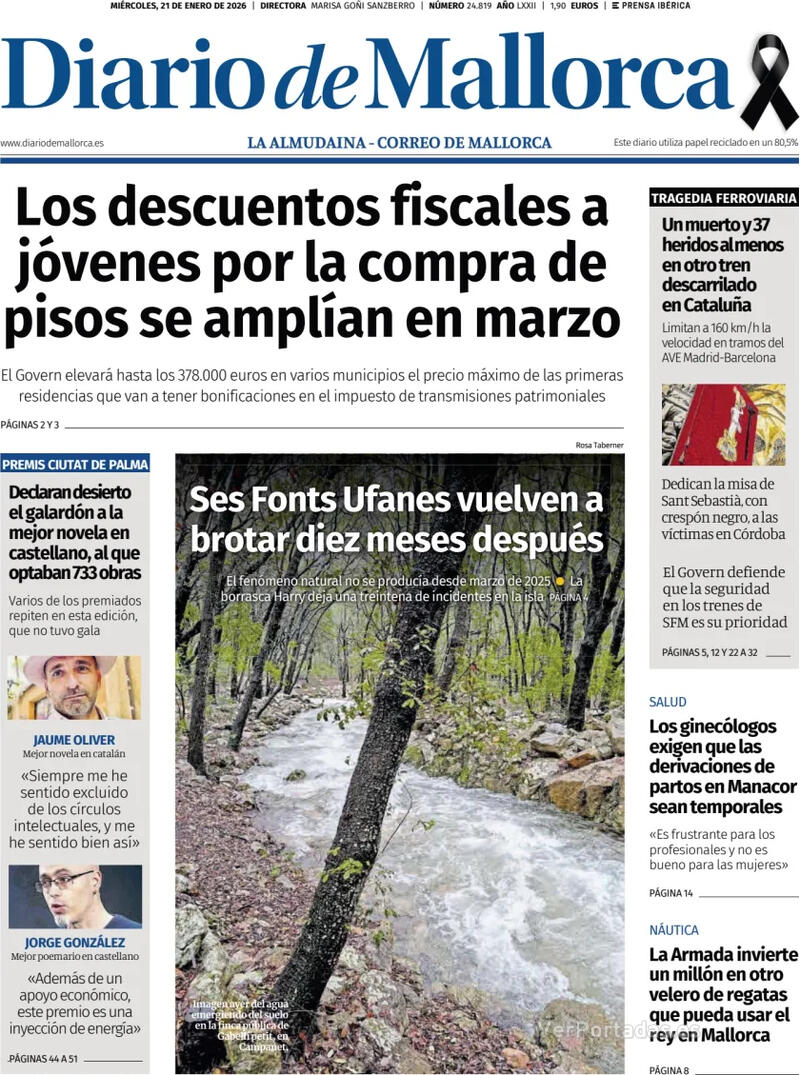 Portada El Periódico Aragón 2026-01-21