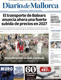 Portada Diario de Mallorca 2026-09-07