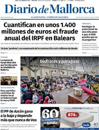 Portada Diario de Mallorca 2026-02-09