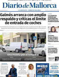 Portada Diario de Mallorca 2026-09-10