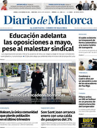 Portada Diario de Mallorca 2026-02-13