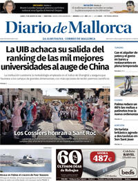 Portada Diario de Mallorca 2026-08-17