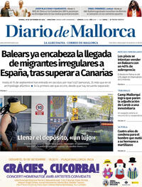 Portada periódico Diario de Mallorca Portada periódico Diario de Mallorca