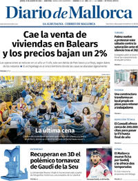 Portada Diario de Mallorca 2026-08-27