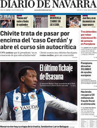 Portada Diario de Navarra 2025-09-02