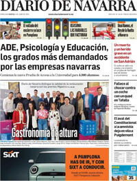 Portada periódico Diario de Navarra