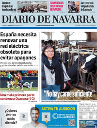Portada periódico Diario de Navarra