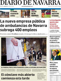 Portada periódico Diario de Navarra