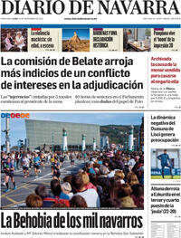 Portada Diario de Navarra 2025-11-10