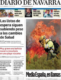 Portada periódico Diario de Navarra