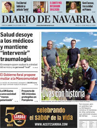 Portada Diario de Navarra 2025-09-13