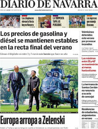 Portada Diario de Navarra 2025-08-14