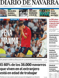 Portada Diario de Navarra 2025-08-20