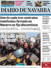 Portada Diario de Navarra 2025-08-23