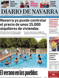 Portada Diario de Navarra 2025-07-26