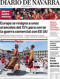 Portada Diario de Navarra 2025-07-28