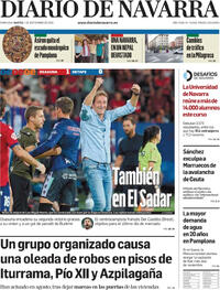 Portada Diario de Navarra 2026-09-01