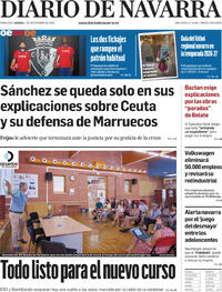 Portada Diario de Navarra 2026-09-04