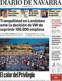 Portada Diario de Navarra 2026-09-05
