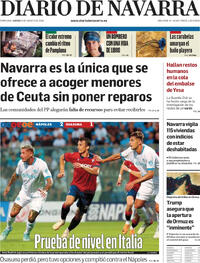 Portada periódico Diario de Navarra