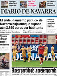 Portada Diario de Navarra 2026-08-09