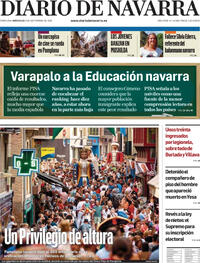 Portada Diario de Navarra 2026-09-09