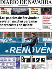 Portada Diario de Navarra 2026-09-14