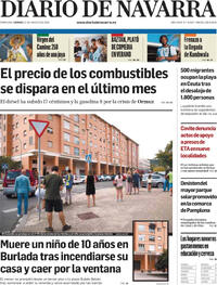 Portada Diario de Navarra 2026-08-21