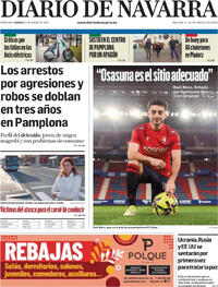 Portada Diario de Navarra 2026-01-23
