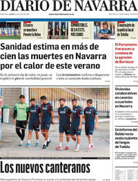Portada periódico Diario de Navarra
