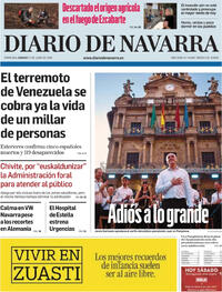 Portada Diario de Navarra 2026-06-27